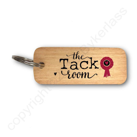 The Tack Room - Horse Rustic Wooden Keyring - RWKR1
