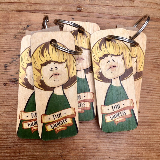 Tim Burgess The Charlatans Wooden Keyring by Wotmalike