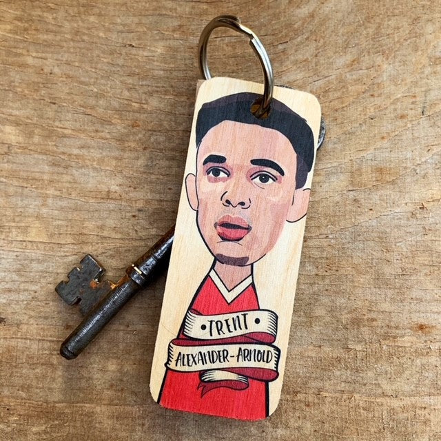 Trent Alexander-Arnold Character Wooden Keyring By Wotmalike