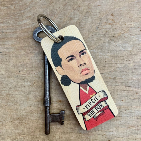 Virgil Van Dijk Character Wooden Keyring - RWKR1