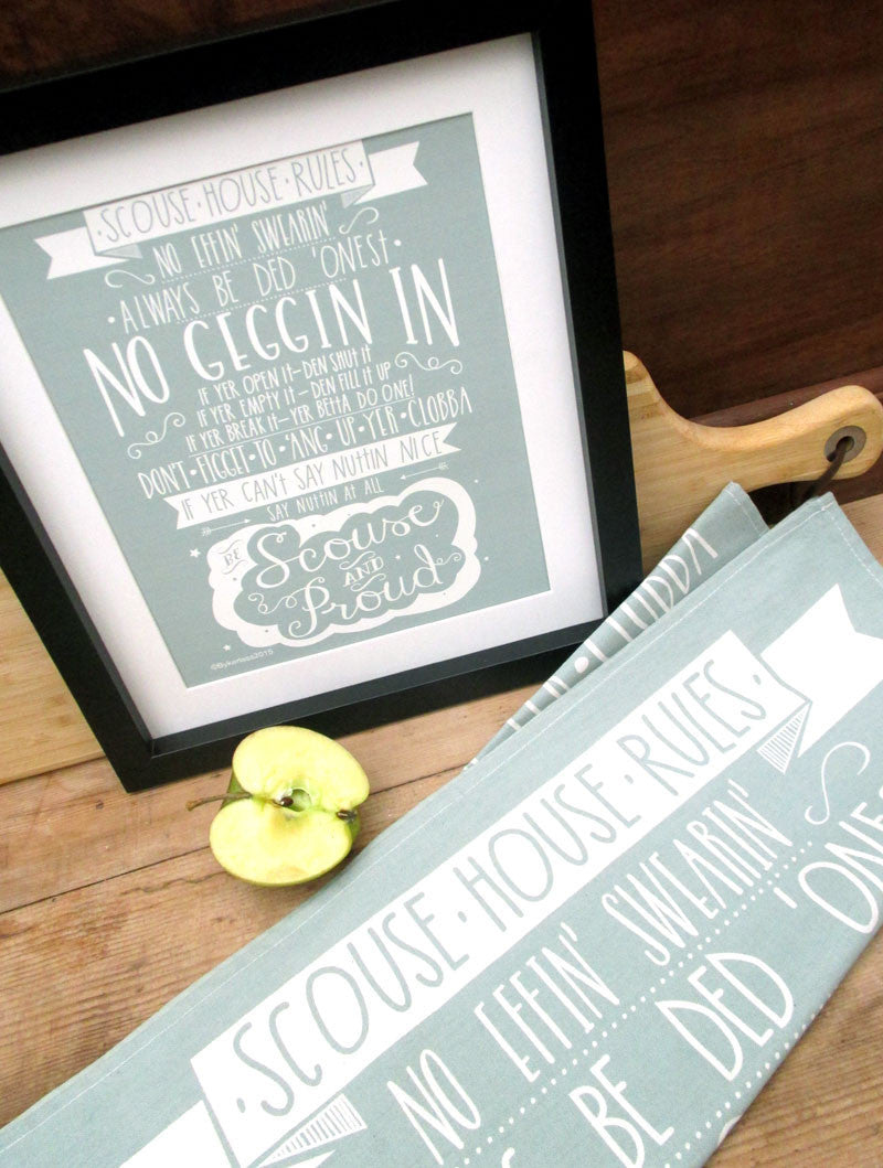 Scouse House Rules Mounted Print 