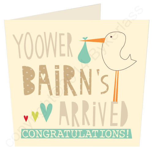 Yoower Bairn's Arrived Boy - Cumbrian Card