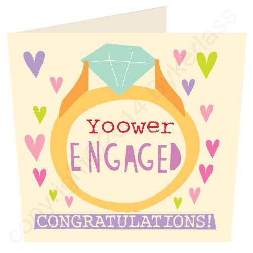 Yoower Engaged Congratulations - Cumbrian Engagement Card