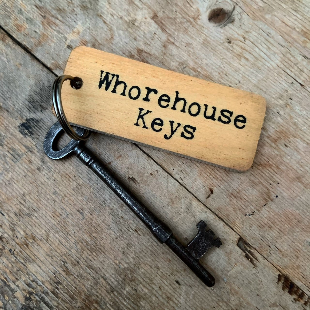 RUDE SWEARY Rustic Wooden Keyring - DONT SCROLL IF EASILY OFFENDED - RWKR1