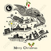 Yorkshire Line Illustration Christmas Card by Wotmalike
