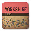 Yorkshire Lass Wooden Coaster by Wotmalike