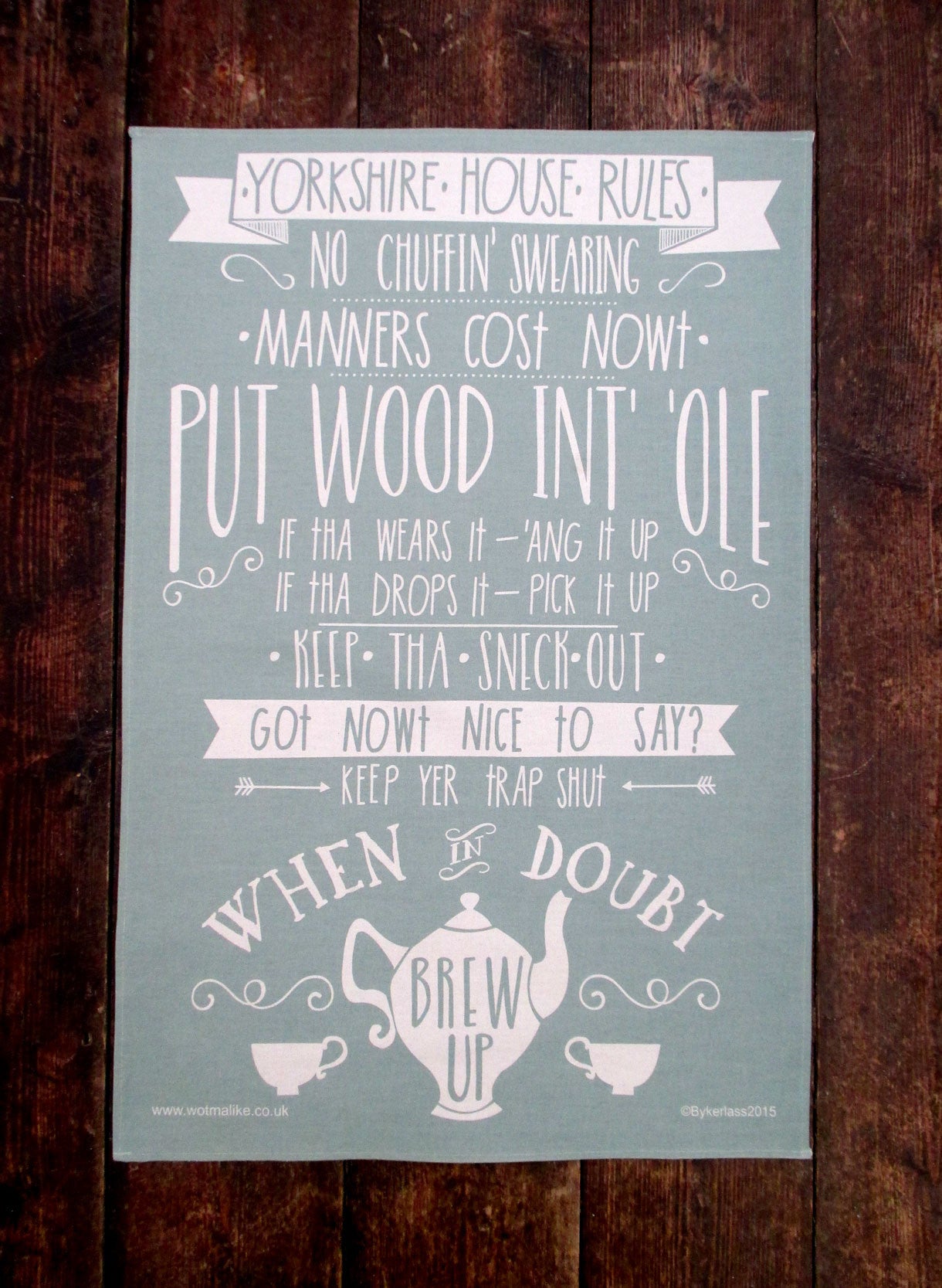 Yorkshire House Rules Tea Towel 