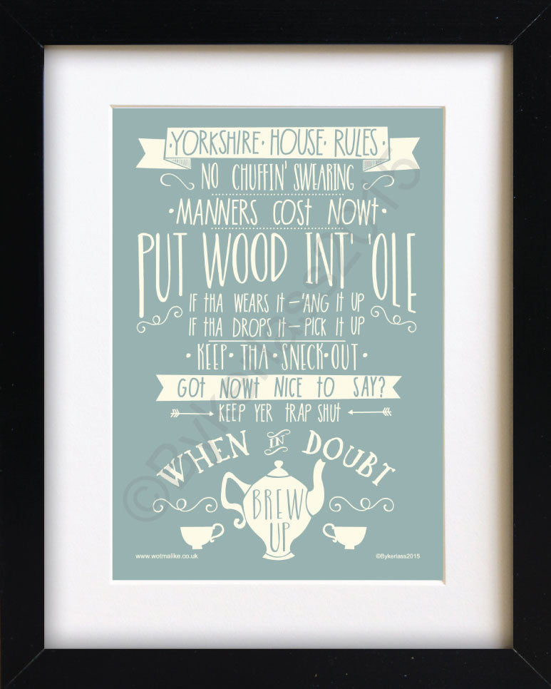 Yorkshire Rules Mounted Print