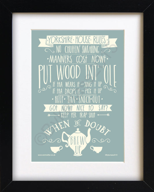 Yorkshire Rules Mounted Print
