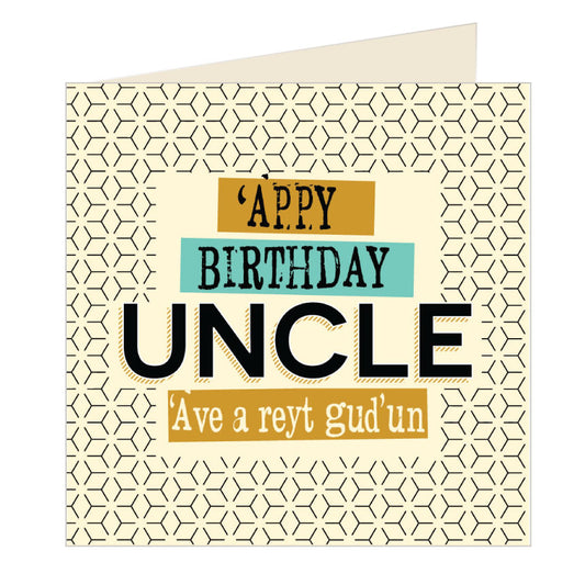 'Appy Birthday Uncle - Yorkshire Card by Wotmalike