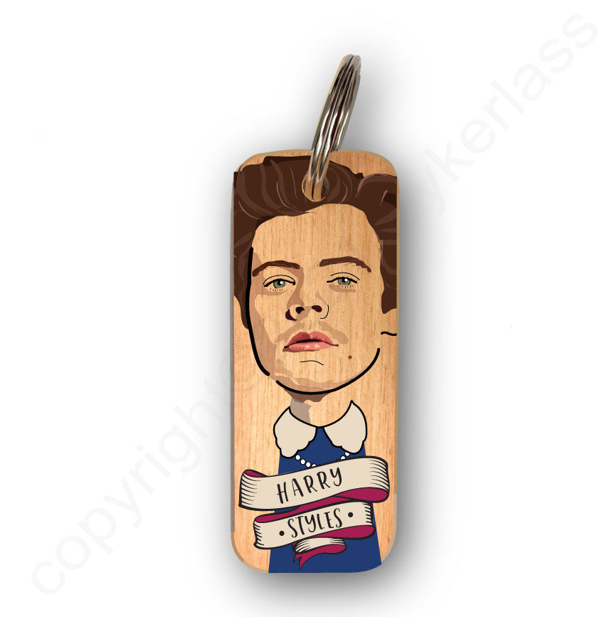 Harry Styles Wooden Keyring by Wotmalike
