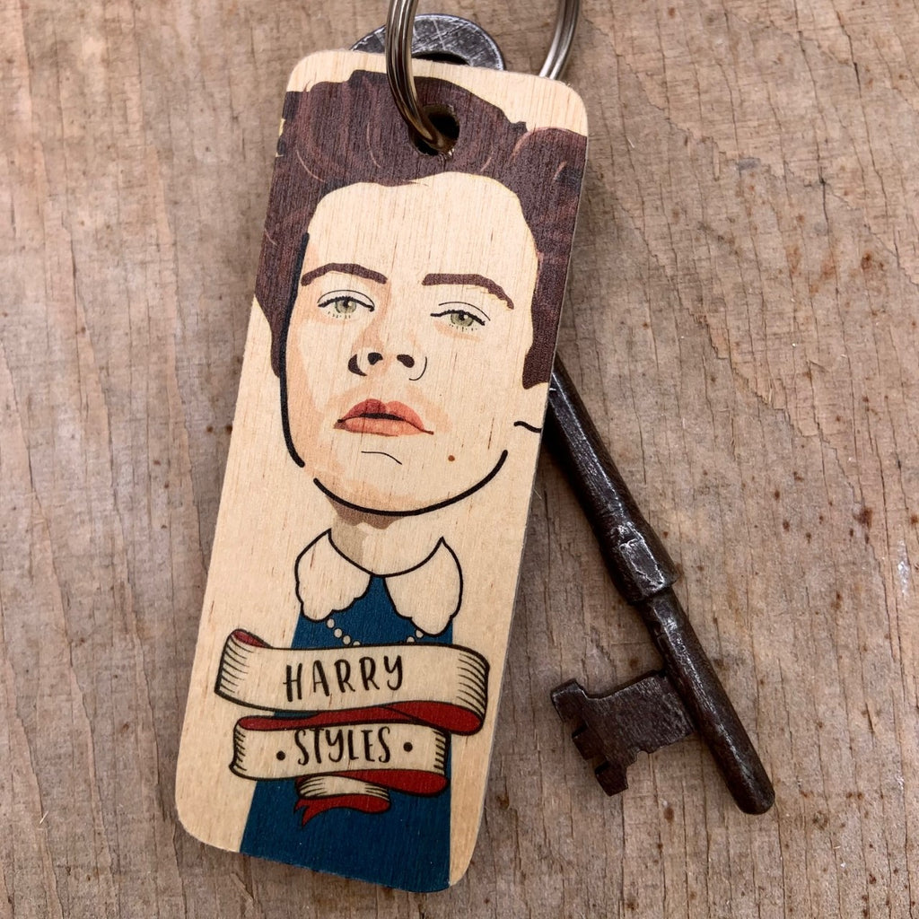 Harry Styles Character Wooden Keyring