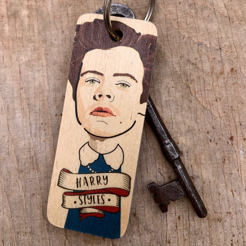 Harry Styles Character Wooden Keyring - RWKR1