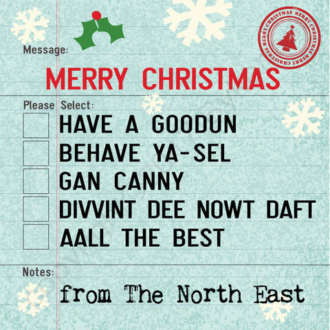 Christmas North East Options Card - The North East ---`MBX19A