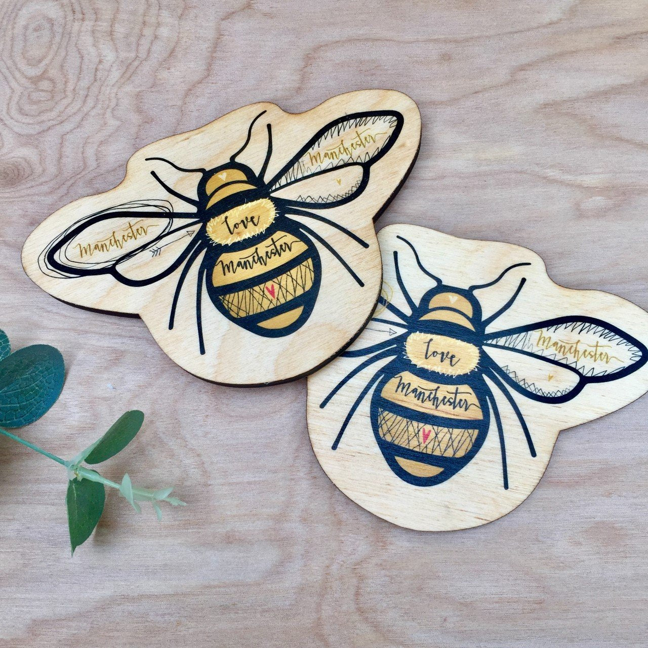 Manchester Bee Coaster by Wotmalike Ltd
