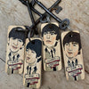 The Beatles Wooden Keyrings by Wotmalike