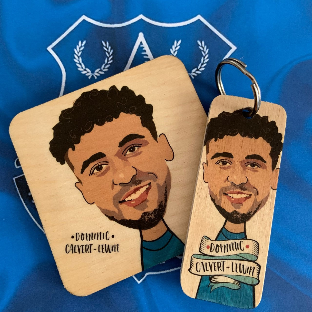 Dominic Calvert-Lewin Rustic Character Wooden Coaster