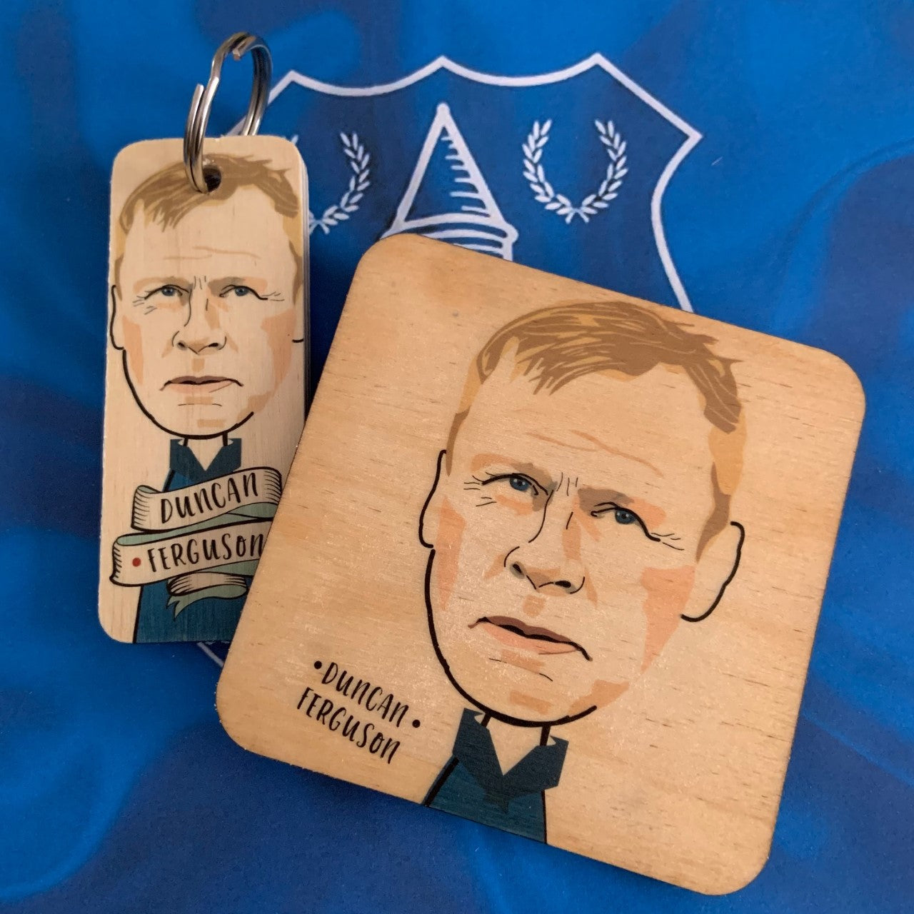 Duncan Ferguson Character Wooden Keyring