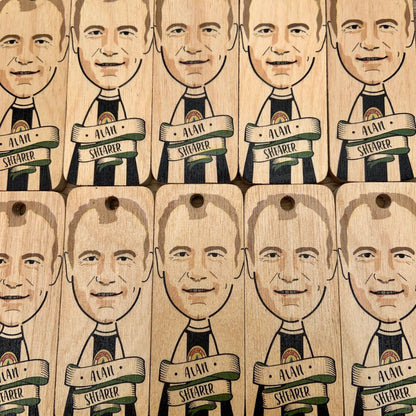 Alan Shearer Character Wooden Keyring - RWKR1